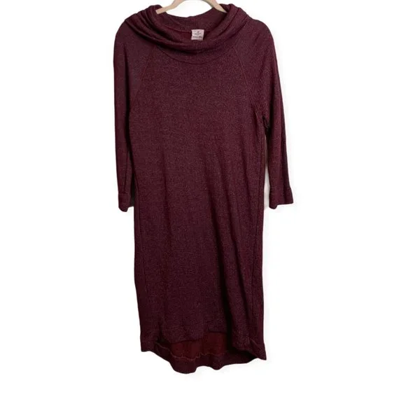 Michael Stars Burgundy Cowl Neck Sweater Dress - Picture 2 of 7